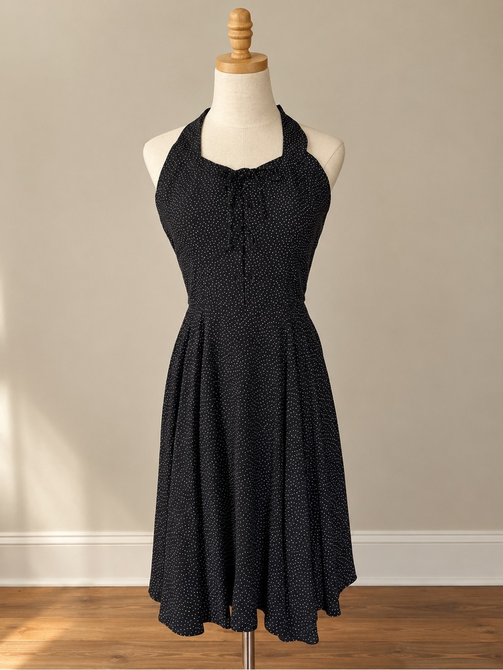 Vintage Polka-dot Halter Dress
